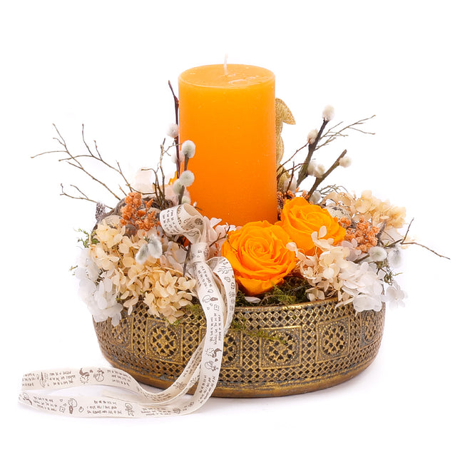 03001963_in-eterno-kovovy-podnos-preparovane-ruze-oranzova-sviecka