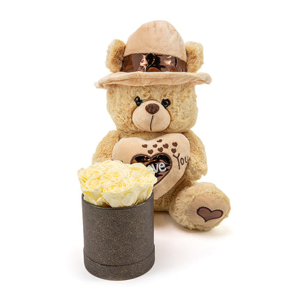 03100734_in-eterno-okruhly-box-7-kremovych-ruzi-a-plysovy-medved