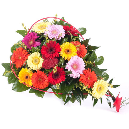 Szív színes apró gerberák