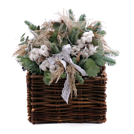 Kytica Zimona 33 v prútenom boxe s LED svetielkami