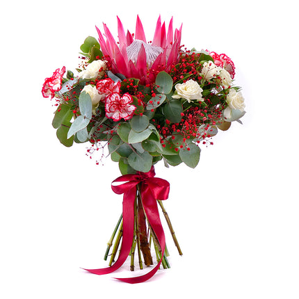 Perla krémové ruže a protea