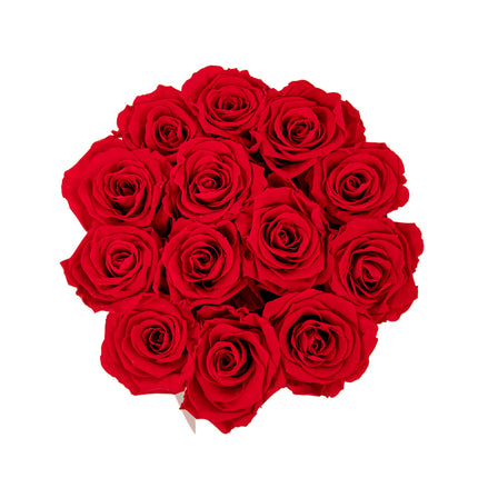 In eterno červený okrúhly box motýle "S" 13 červených ruží