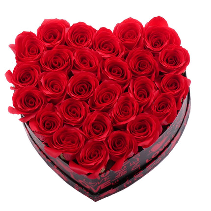 Irigo čierny box srdce I love you "L" 27 parfume voňavé ruže