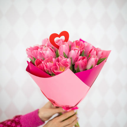 Kvetinová taška Sweet ružové tulipány