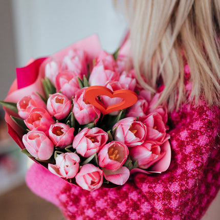 Kvetinová taška Sweet ružové tulipány