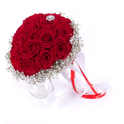 In Eterno svadobná kytica červené ruže