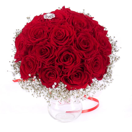 In Eterno svadobná kytica červené ruže