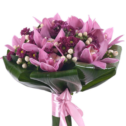 Lady ružová orchidea