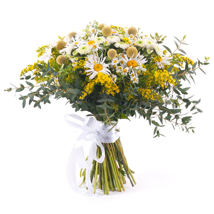 Kytica Letana 14  biele margarétky a craspédia