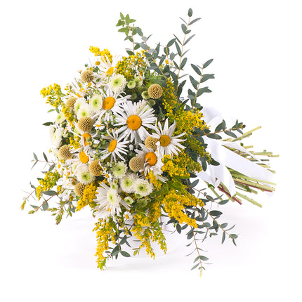 Kytica Letana 14  biele margarétky a craspédia