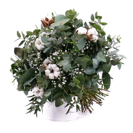 Kytica eukalyptus, gypsophila a bavlna