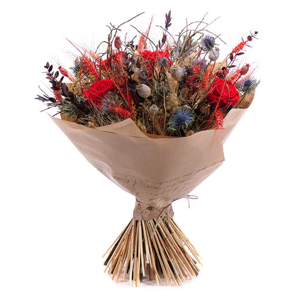 Irigo sušená kytica preparované červené ruže Monalisa