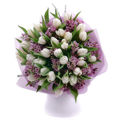 Jarona 20 biele tulipány,waxflover