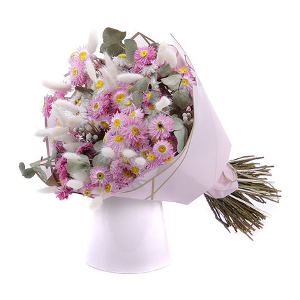 Irigo sušená kytica ružové slamienky