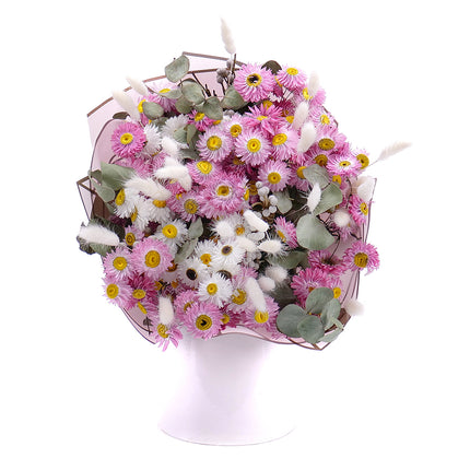 Irigo sušená kytica ružové slamienky