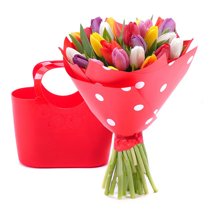 Kvetinová taška Sweet farebné tulipány pure 25