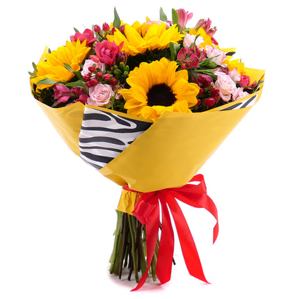 Kytica Letana 15 slnečnice, ruže, alstro