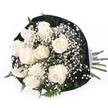 Smútočná kytica krémové ruže