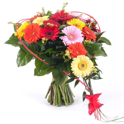 Szív színes apró gerberák