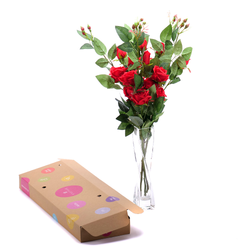 DIY Irigo umelé červené ruže do vázy
