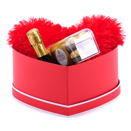 Darčekový box červené valentínske srdce