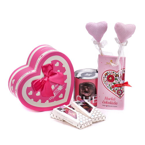 Darčekový box srdce a čokoláda