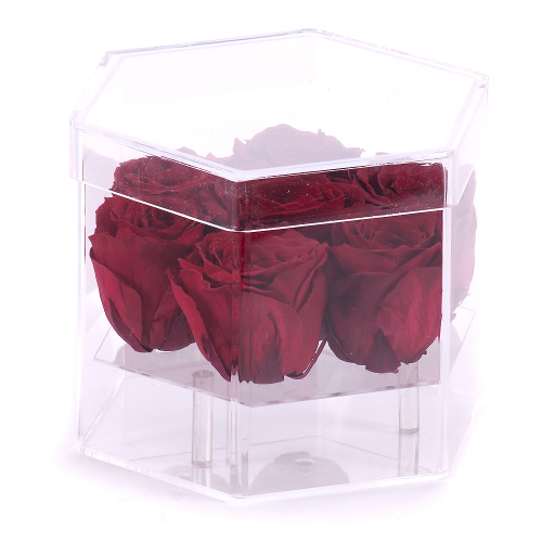 In eterno priehľadný flower box červené ruže
