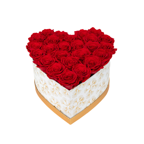 In eterno srdce zlaté kvety "L" 25 červených ruží