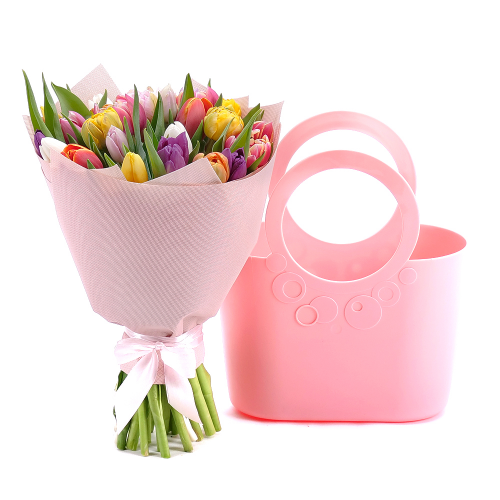 Kvetinová taška Sweet farebné tulipány pure 25