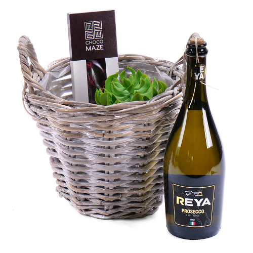 Darčekový prútený kôš Reya Prosecco