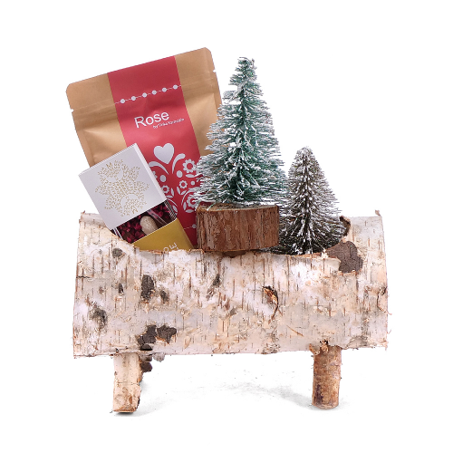 Darčekový drevený box stromčeky