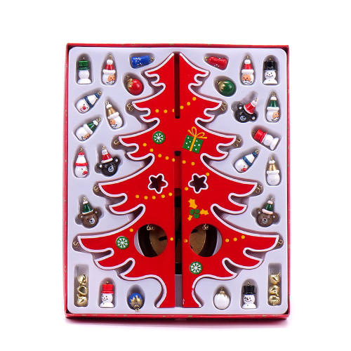 Stromček vianočný L1 s ozdobami 29cm drevo