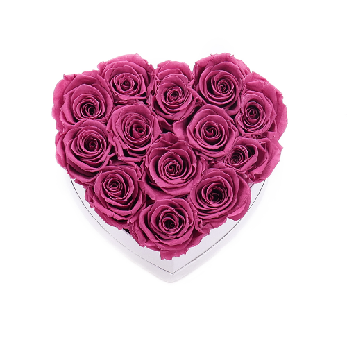 In eterno biele srdce "M" 13 ruží rose wine
