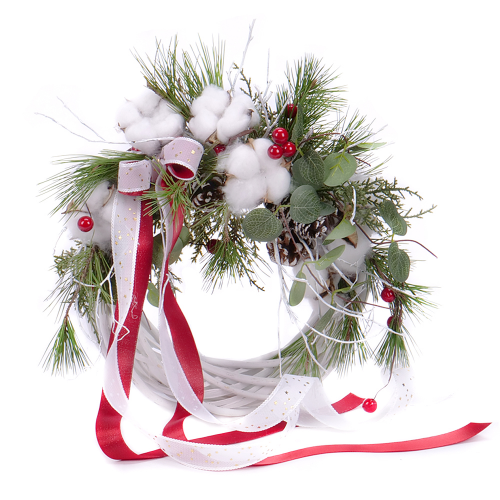 Irigo prútený vianočný veniec na zavesenie