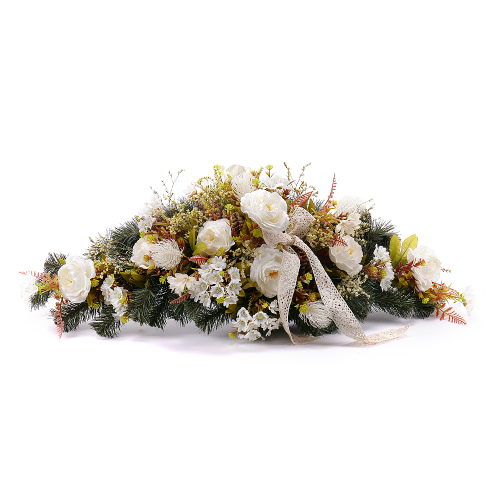 Irigo smútočný aranžmán krémové kvety