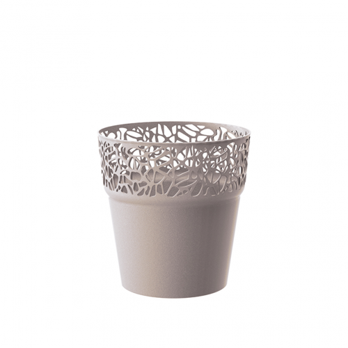 Kvetináč s krajkou NATURO 14,5cm mocca
