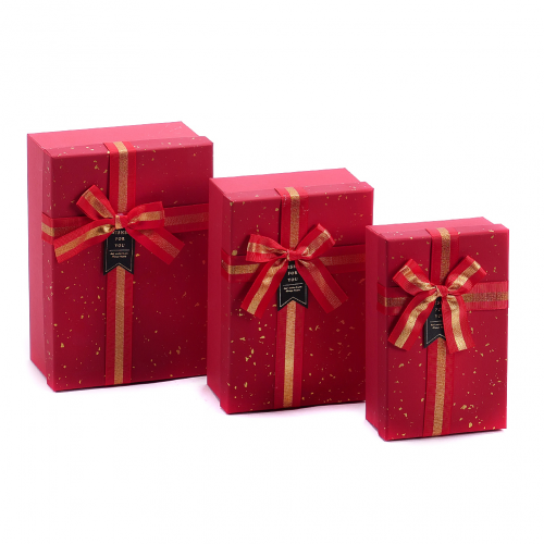 Box obdĺž.červený so stuhou FOR YOU 2/3