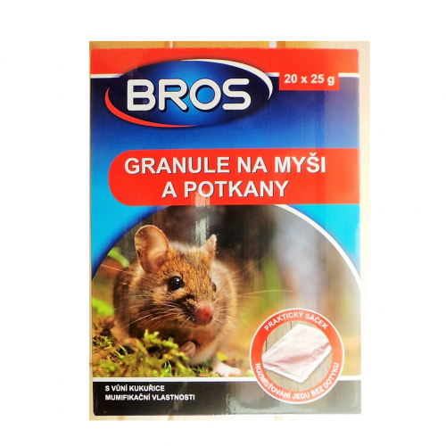 Granule proti myšiam a potkanom 4x25g -myši BROS