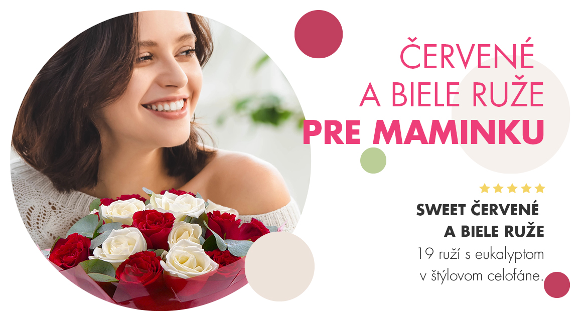 Sweet červené a biele ruže Deň matiek