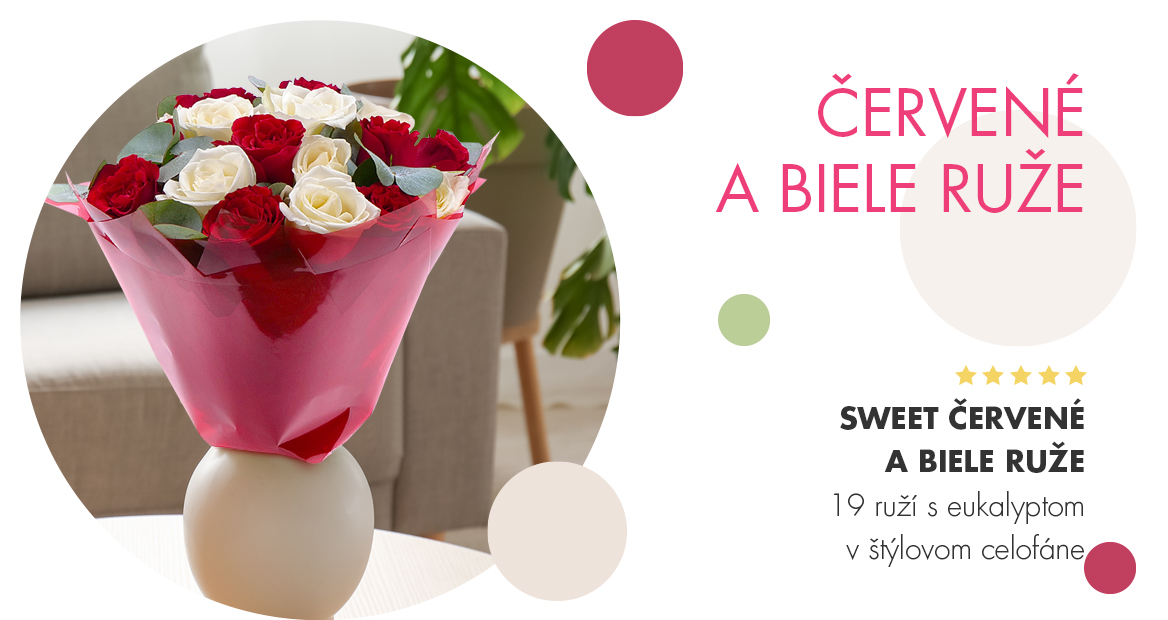 Sweet červené a biele ruže