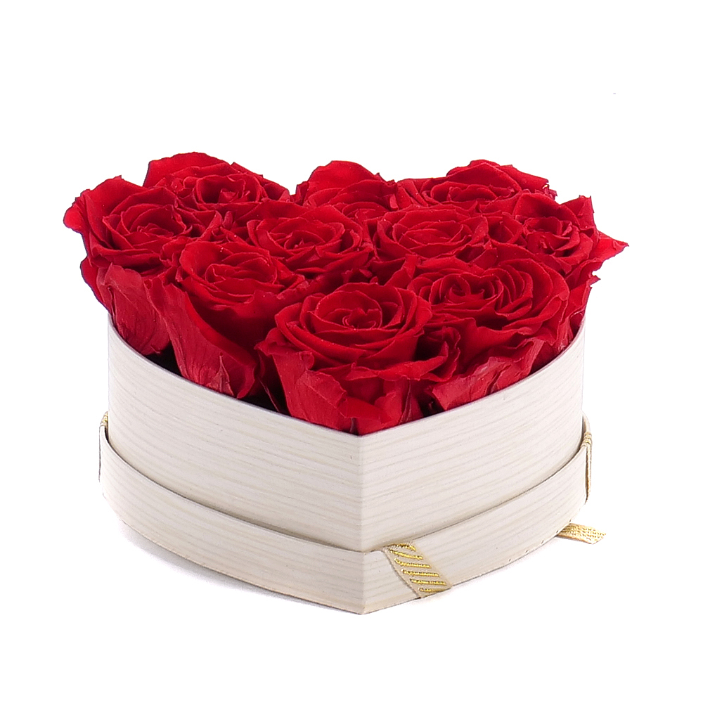 In eterno biele srdce  "S" 10 červených ruží