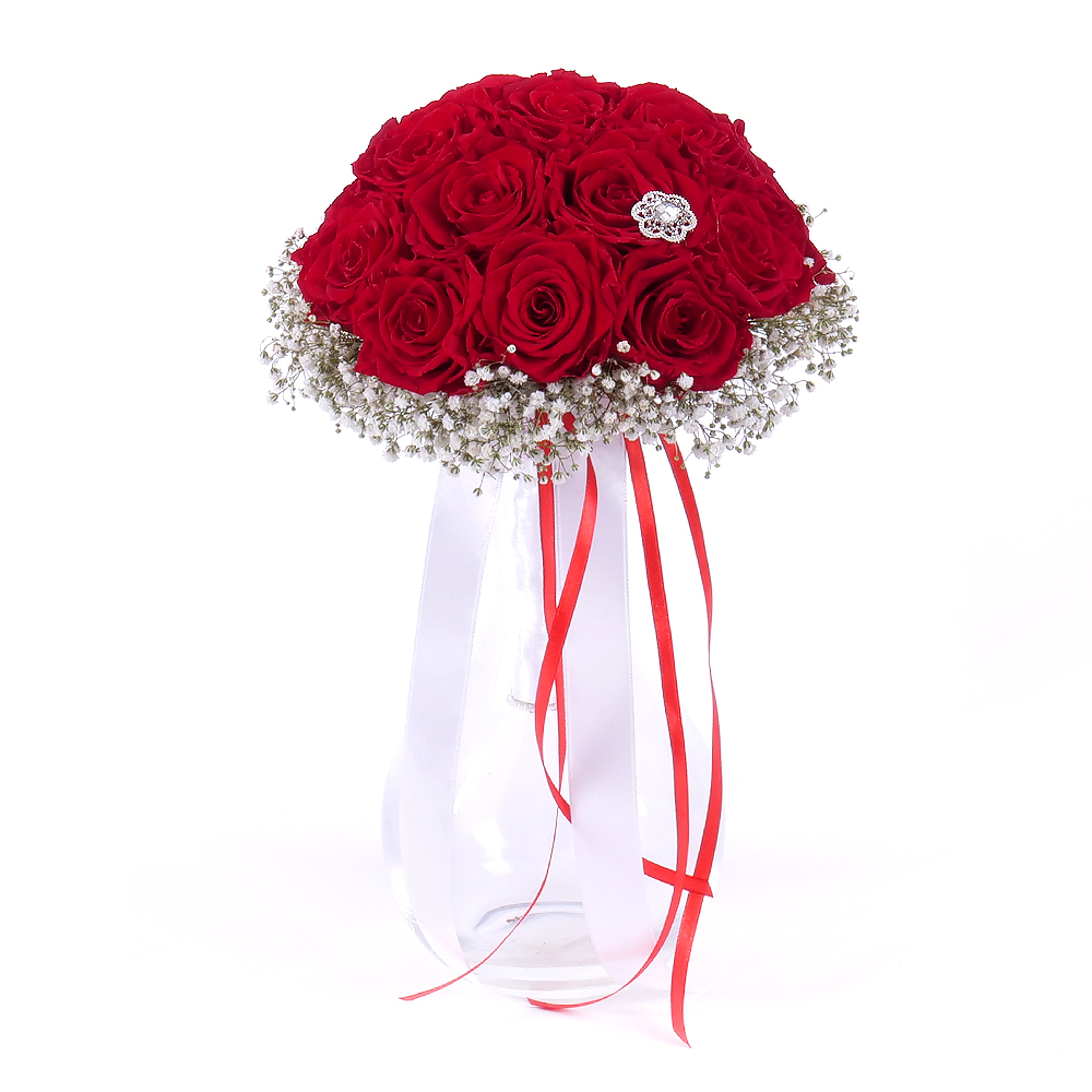 In Eterno svadobná kytica červené ruže