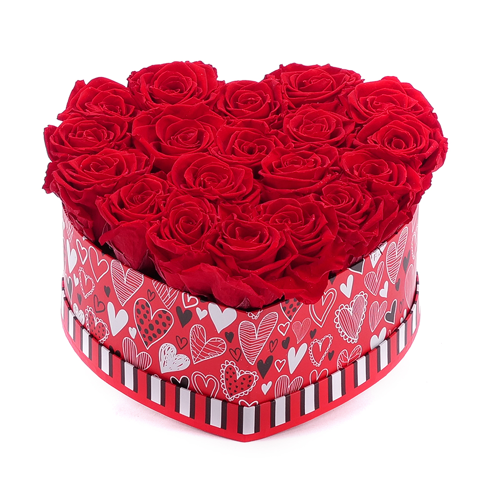 E-shop In eterno červené srdce LOVE "L" 19 červených ruží