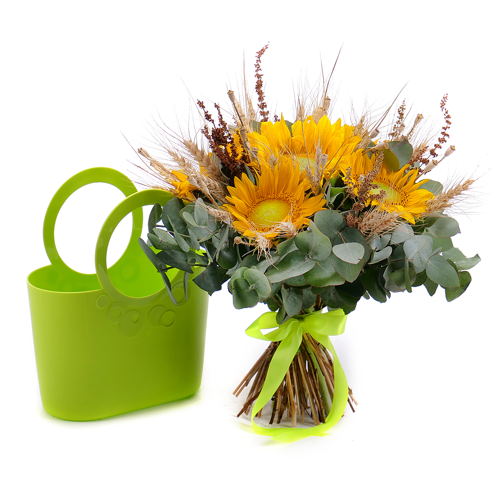 Kvetinová taška Sweet slnečnice, klasy
