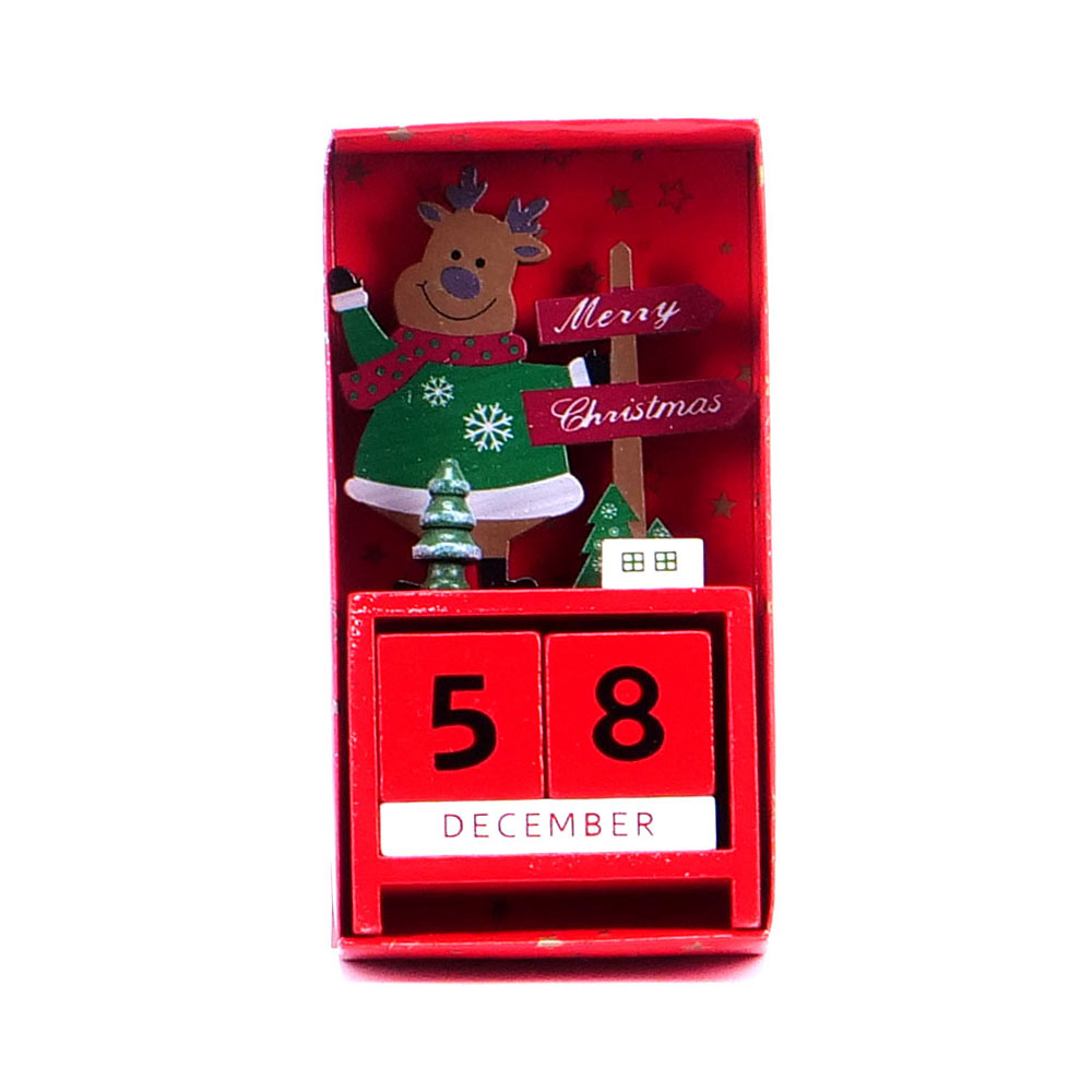 Dekorácia vianočná L7 kalendár 7x14x3,5cm drevo