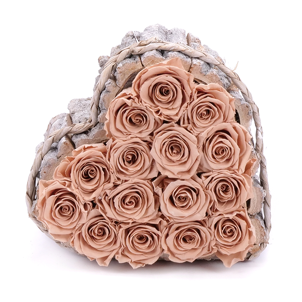 In eterno drevené srdce 15 ruží Monalisa nude